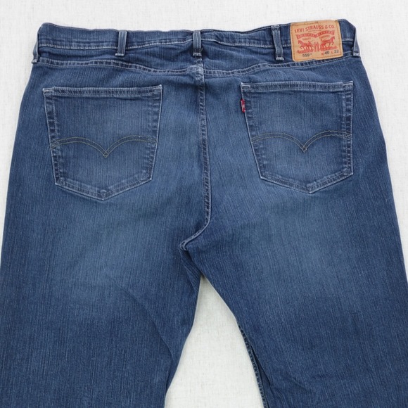 Levis 559 Jeans Blue Mens 40x32 Regular Fit Cotton Denim Mid Rise Straught Leg - Picture 4 of 12